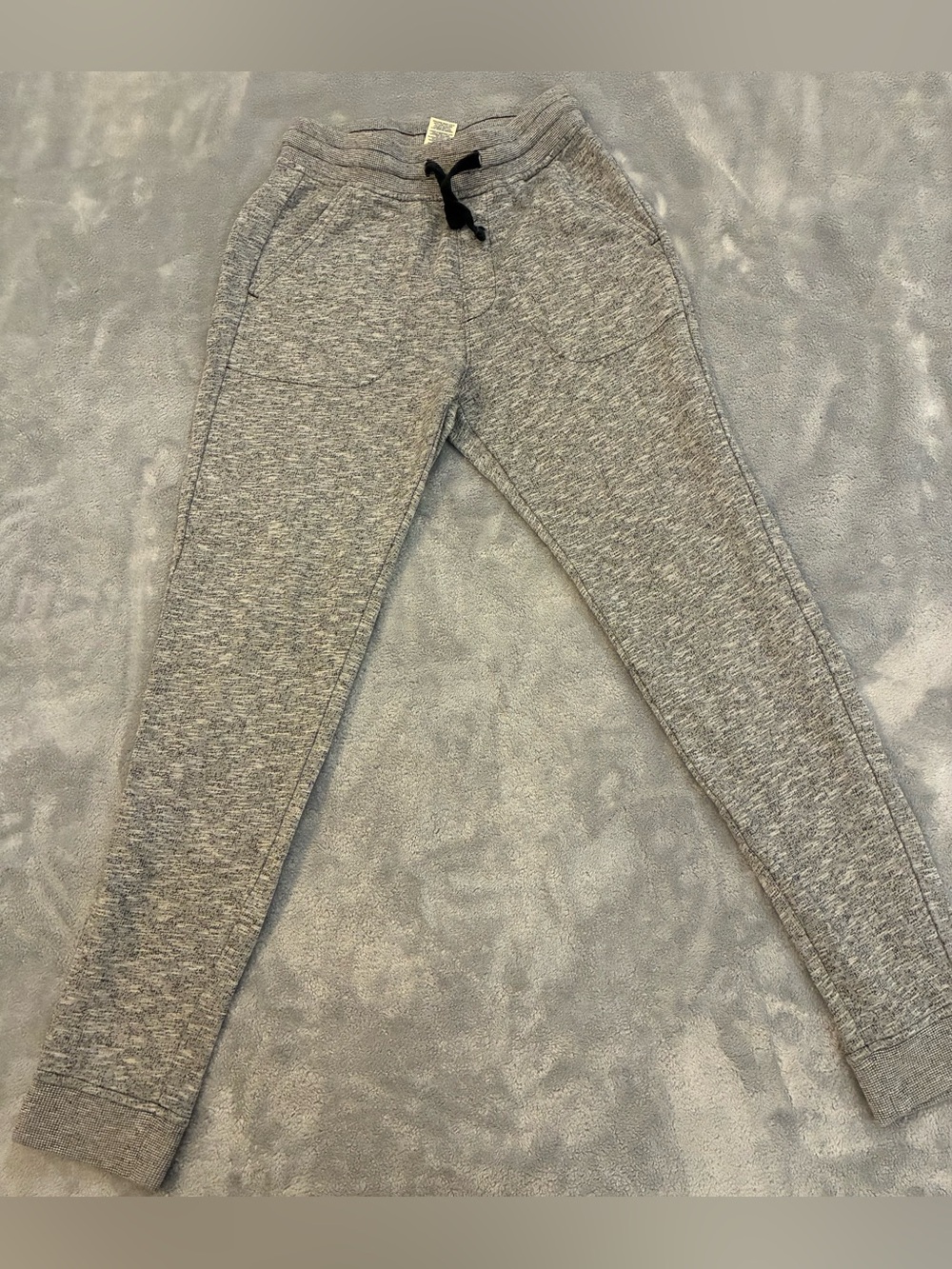 Men’s Faded Glory Gray Fleece Jogger Pants -   Drawstring Waistline Size Small